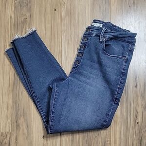Good American High Rise Jeans with Exposed Button Fly